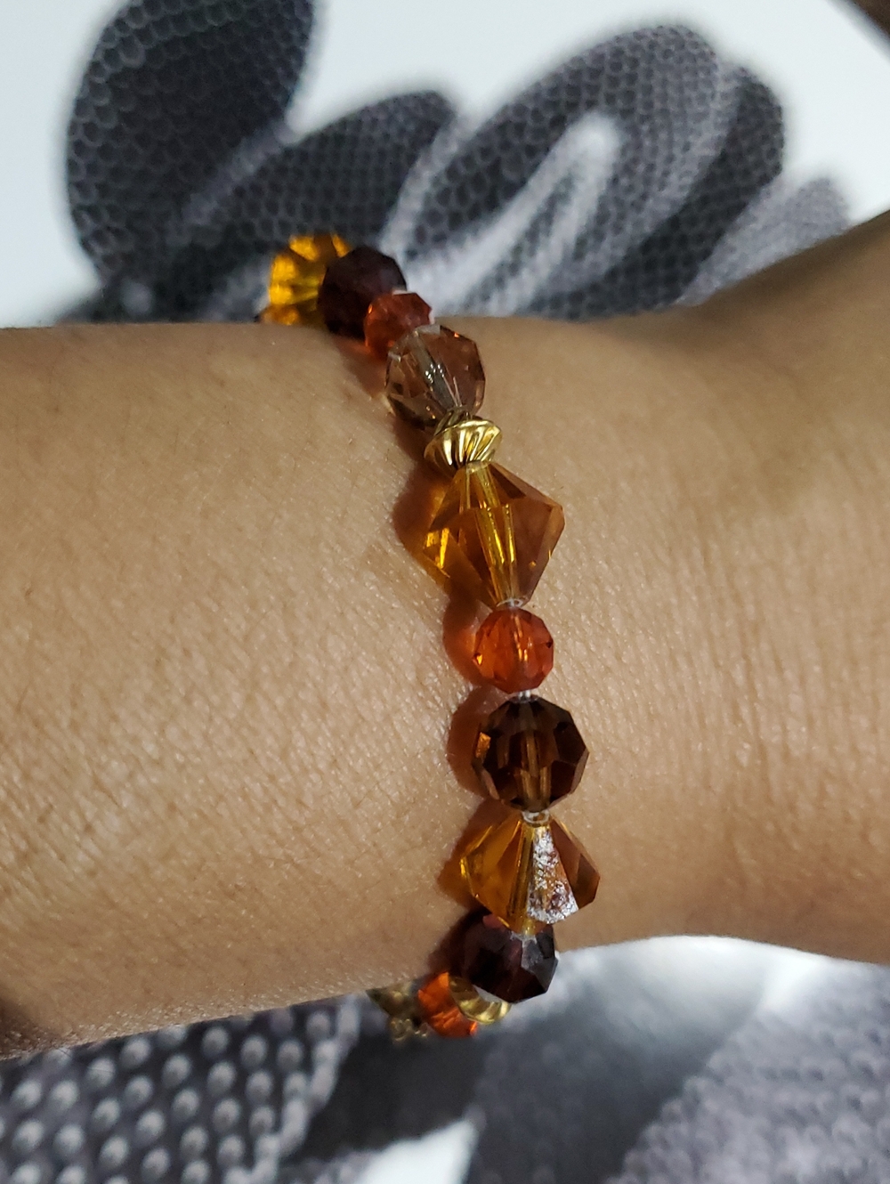 Swarovski Amber Gold Crystal Bracelet Timeless Autumn Classic Romantic Feminine